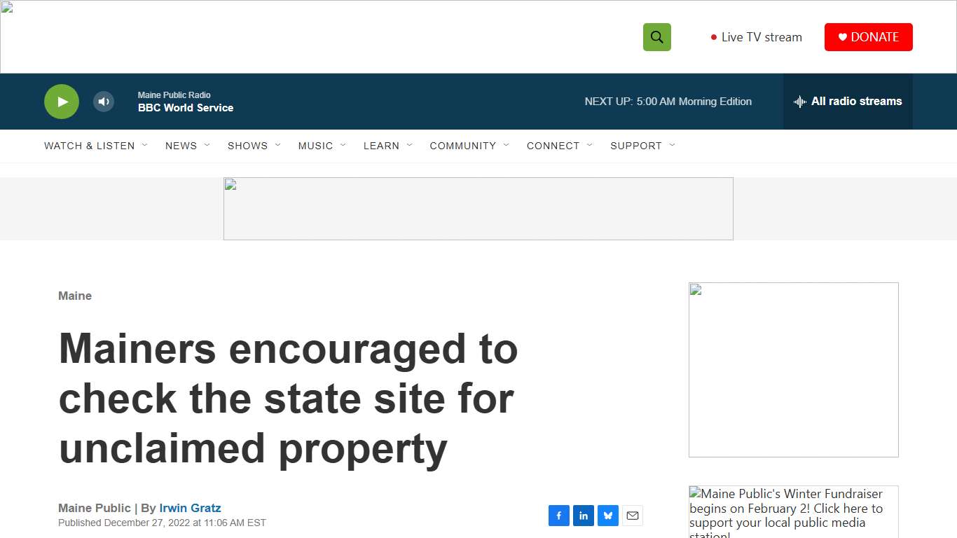 Mainers encouraged to check the state site for unclaimed property Maine Public